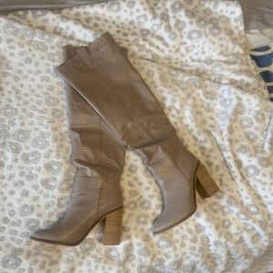 Ostrich faux leather boots